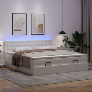 Ottoman Bett mit Matratzen & LEDs 180x200 cm