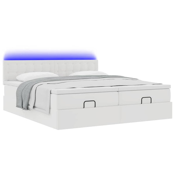 Ottoman Bett mit Matratzen & LEDs 180x200 cm