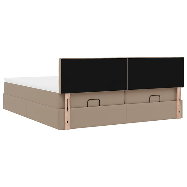 Ottoman Bett 180x200cm mit Matratzen & LEDs Cappuccino