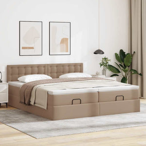 Ottoman Bett 180x200cm mit Matratzen & LEDs Cappuccino