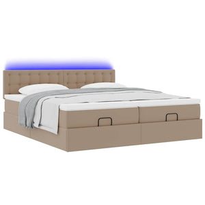 Ottoman Bett 180x200cm mit Matratzen & LEDs Cappuccino