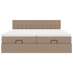 Ottoman Bett 180x200cm mit Matratzen & LEDs Cappuccino