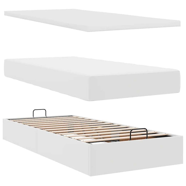 Ottoman Bett mit Matratzen & LEDs Weiß 200x200 cm