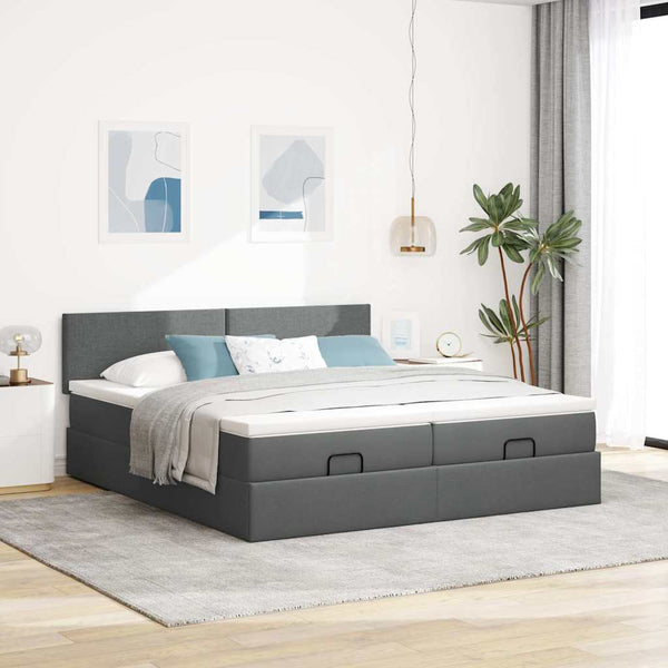 Ottoman Bett mit Matratzen & LEDs 160x200 cm