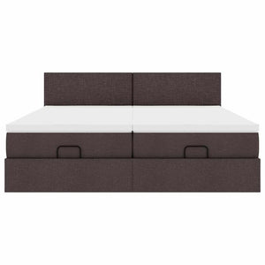 Ottoman Bett mit Matratzen & LEDs Dunkelbraun 160x200
