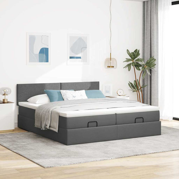 Ottoman Bett mit Matratzen & LEDs 180x200 cm