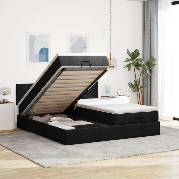 Ottoman Bett mit Matratzen & LEDs 180x200 cm