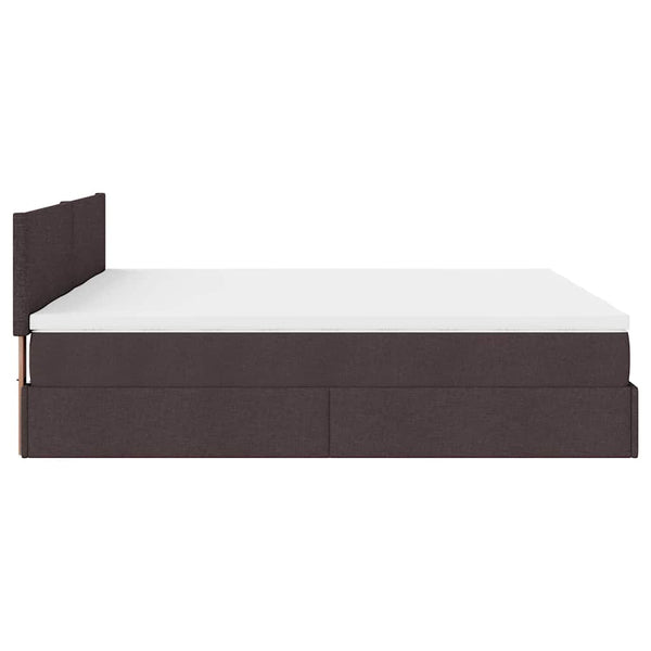 Ottoman Bett mit Matratzen & LEDs Dunkelbraun 180x200 cm