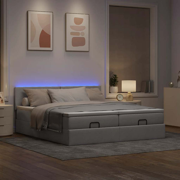 Ottoman Bett mit Matratzen & LEDs 180x200 cm