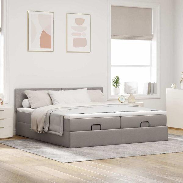 Ottoman Bett mit Matratzen & LEDs 180x200 cm