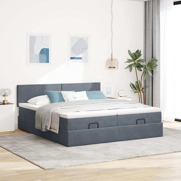 Ottoman Bett mit Matratzen & LEDs 160x200 cm