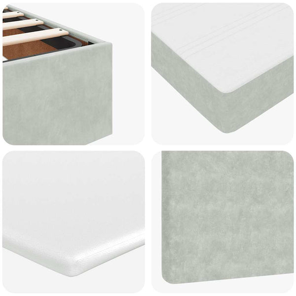 Ottoman Bett mit Matratzen & LEDs Hellgrau 180x200 cm