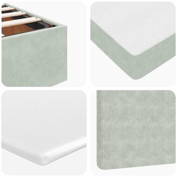 vidaXL Lit ottoman avec matelas Gris clair 80x200 cm Velours