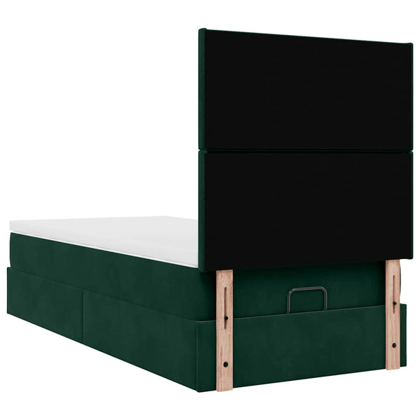 Ottoman Bett mit Matratze Dunkelgrün 90x190 cm