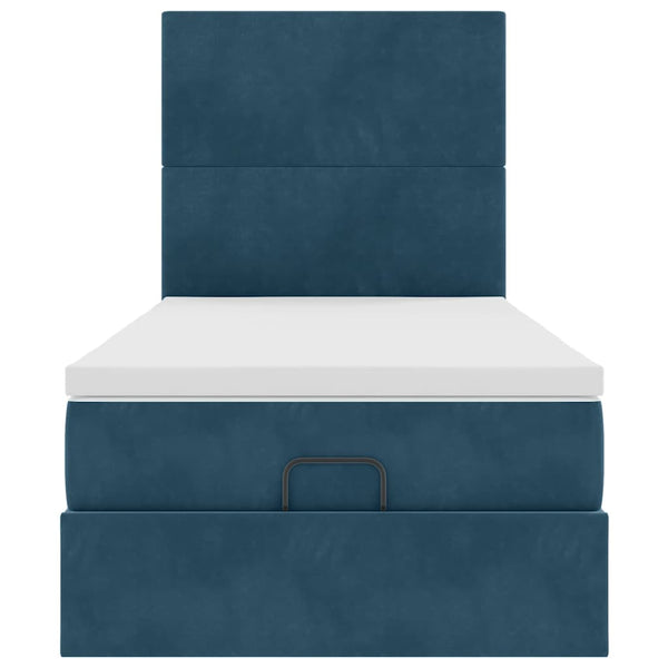 Ottoman Bett mit Matratze Dunkelblau 90x190 cm