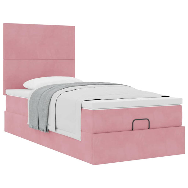 Ottoman Bett Rosa mit Matratze 90x190 cm