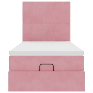 Ottoman Bett Rosa mit Matratze 90x190 cm