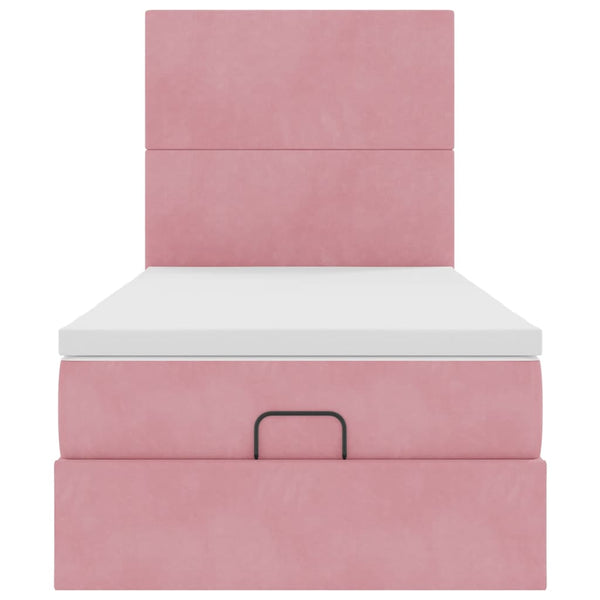 Ottoman Bett Rosa mit Matratze 90x190 cm