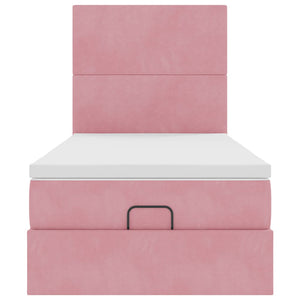 vidaXL Lit ottoman avec matelas Rose 90x200 cm Velours