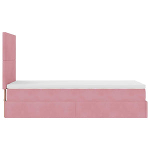 vidaXL Lit ottoman avec matelas Rose 90x200 cm Velours