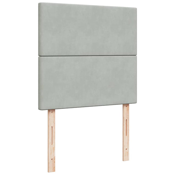 vidaXL Lit ottoman avec matelas Gris clair 100x200 cm Velours