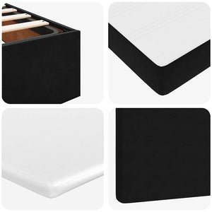 vidaXL Lit ottoman avec matelas Noir 100x200 cm Velours