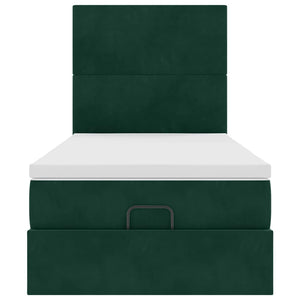 Ottoman Bett mit Matratze Dunkelgrün 100x200 cm