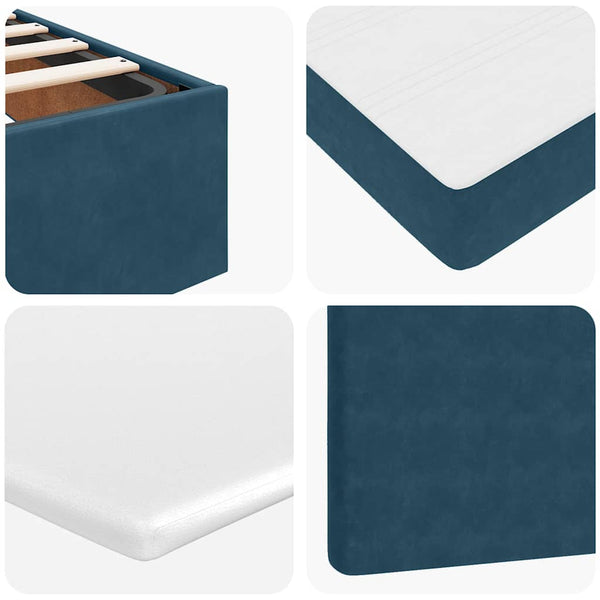 Ottoman Bett mit Matratze Dunkelblau Samt 100x200