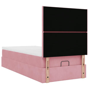 Ottoman Bett mit Matratze Rosa 100x200 cm Samt