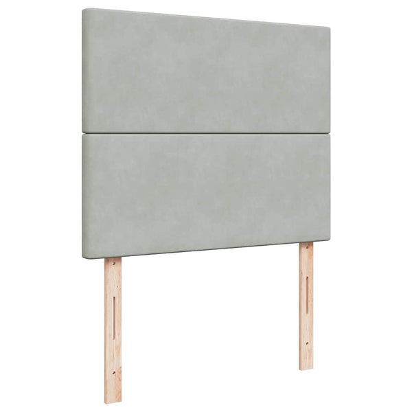 Ottoman Bett mit Matratze Hellgrau Samt 120x190