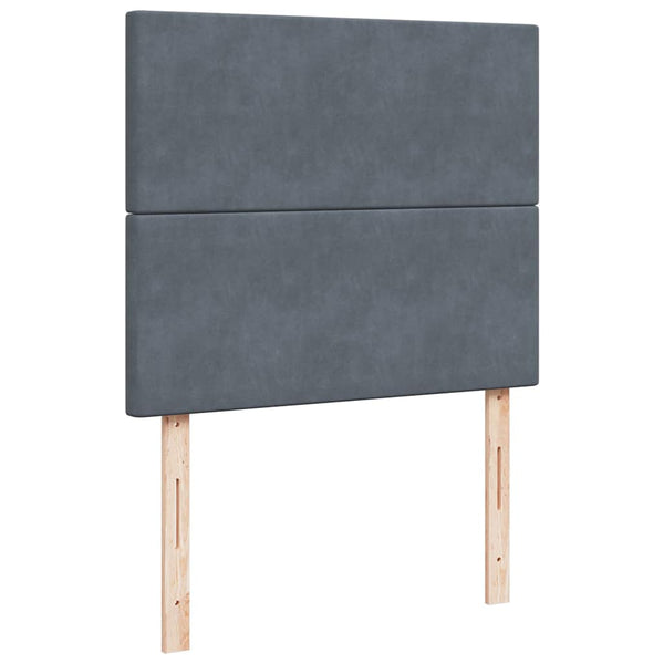 Ottoman Bett mit Matratze Dunkelgrau Samt 120x190 cm