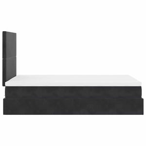 vidaXL Lit ottoman avec matelas Noir 120x190 cm Velours