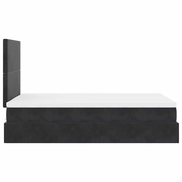 vidaXL Lit ottoman avec matelas Noir 120x190 cm Velours