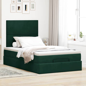 Ottoman Bett mit Matratze Dunkelgrün 120x190 cm