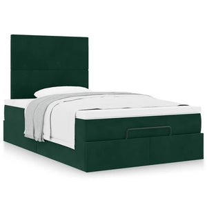 Ottoman Bett mit Matratze Dunkelgrün 120x190 cm