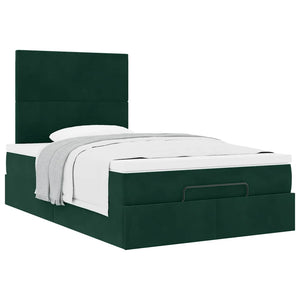 Ottoman Bett mit Matratze Dunkelgrün 120x190 cm