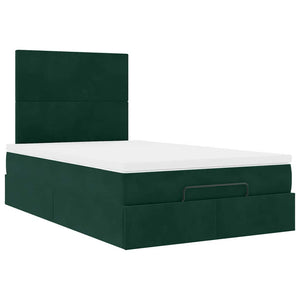 Ottoman Bett mit Matratze Dunkelgrün 120x190 cm