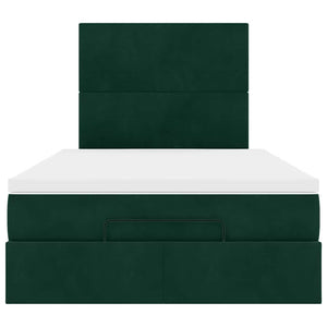 Ottoman Bett mit Matratze Dunkelgrün 120x190 cm