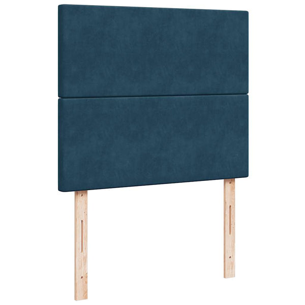 Ottoman Bett mit Matratze Dunkelblau Samt 120x190 cm