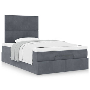 Ottoman Bett mit Matratze Dunkelgrau 120x200 cm