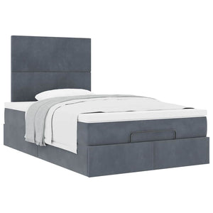 Ottoman Bett mit Matratze Dunkelgrau 120x200 cm