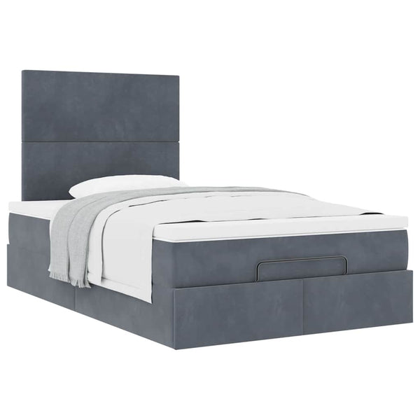 Ottoman Bett mit Matratze Dunkelgrau 120x200 cm