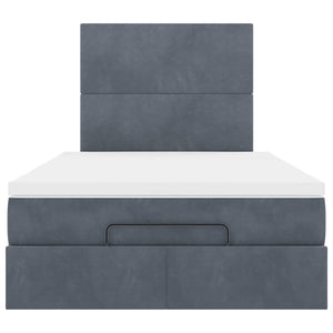 Ottoman Bett mit Matratze Dunkelgrau 120x200 cm