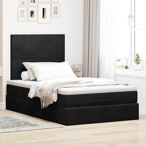 vidaXL Lit ottomane avec matelas Noir 120x200 cm Velours