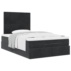 vidaXL Lit ottomane avec matelas Noir 120x200 cm Velours