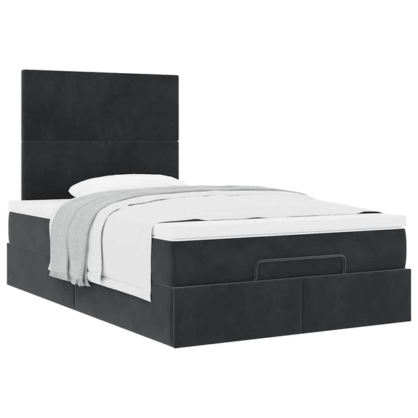 vidaXL Lit ottomane avec matelas Noir 120x200 cm Velours