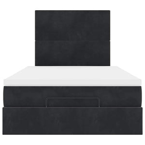 vidaXL Lit ottomane avec matelas Noir 120x200 cm Velours