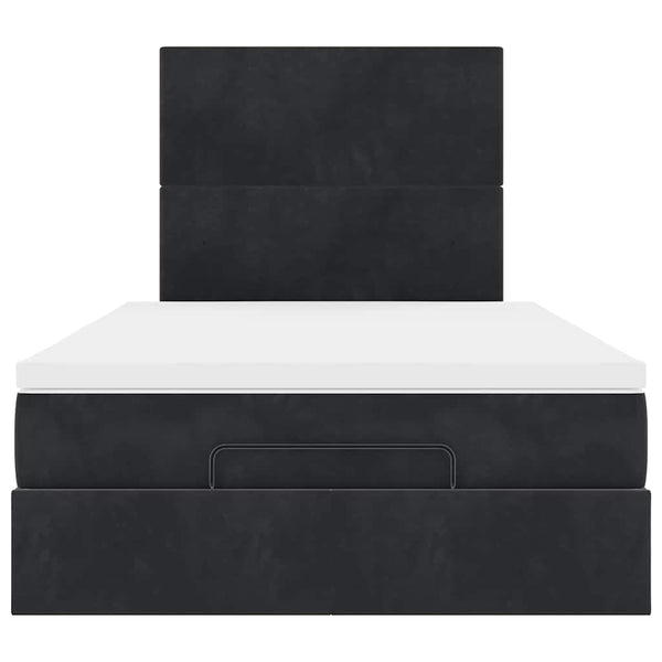 vidaXL Lit ottomane avec matelas Noir 120x200 cm Velours