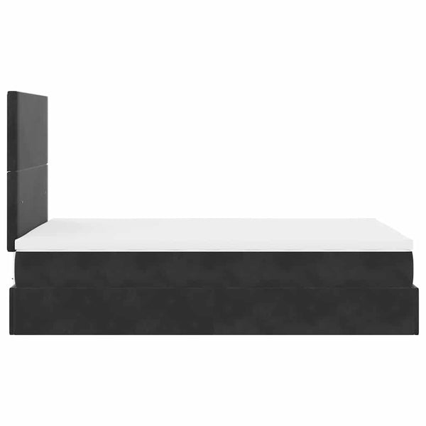 vidaXL Lit ottomane avec matelas Noir 120x200 cm Velours