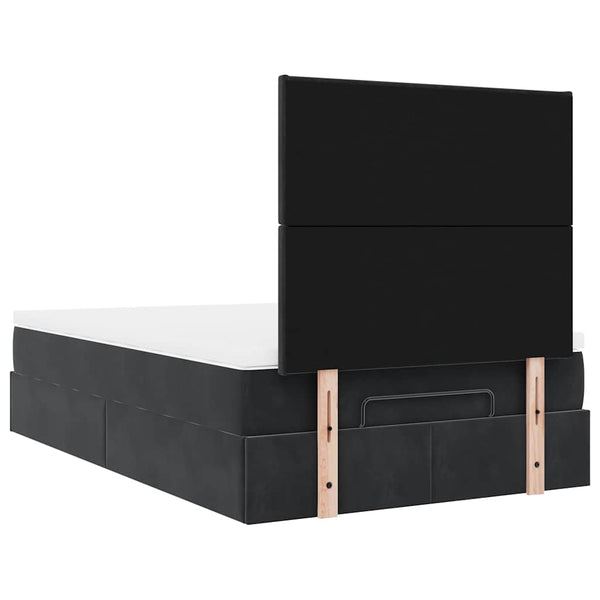 vidaXL Lit ottomane avec matelas Noir 120x200 cm Velours